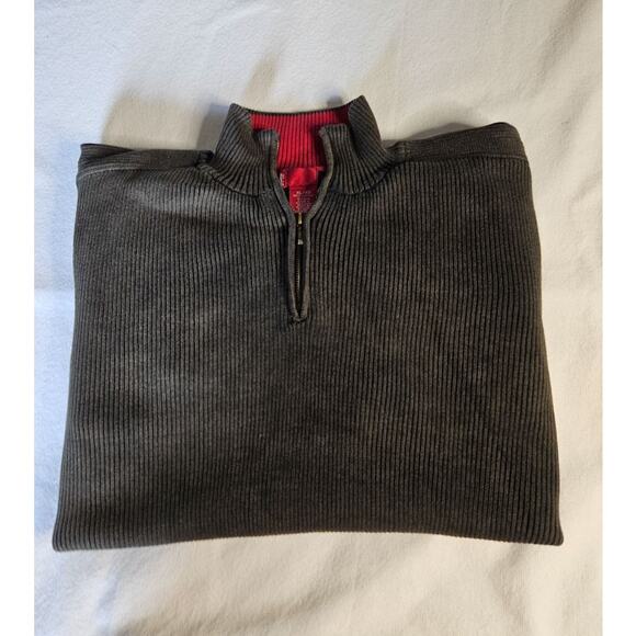 Levi's Men's Zip Collar Size XL Sweater Distressed Green/Black Very Warm Camping - Picture 5 of 5